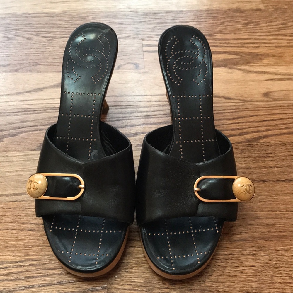 Size 37 Black Chanel Heels